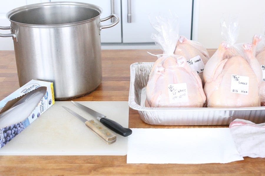 Materials for cutting up a whole chicken