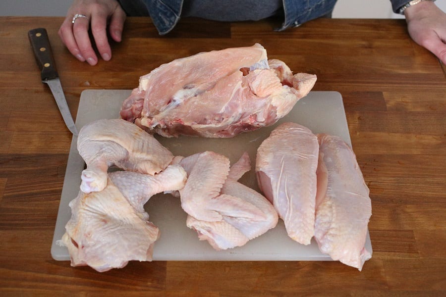 cutting up a whole chicken