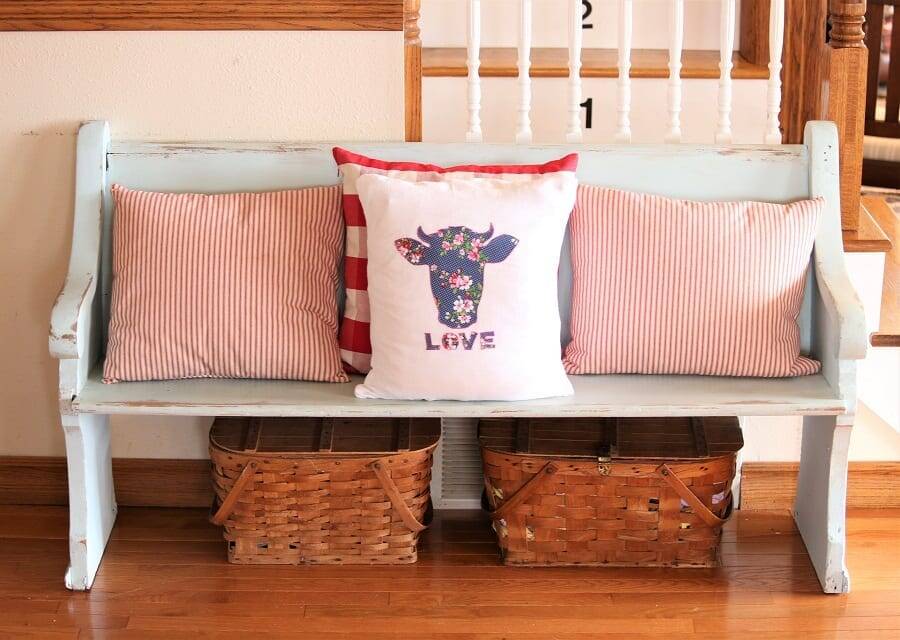 Valentine applique display pillow