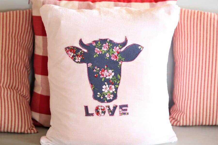 Valentine applique pillow