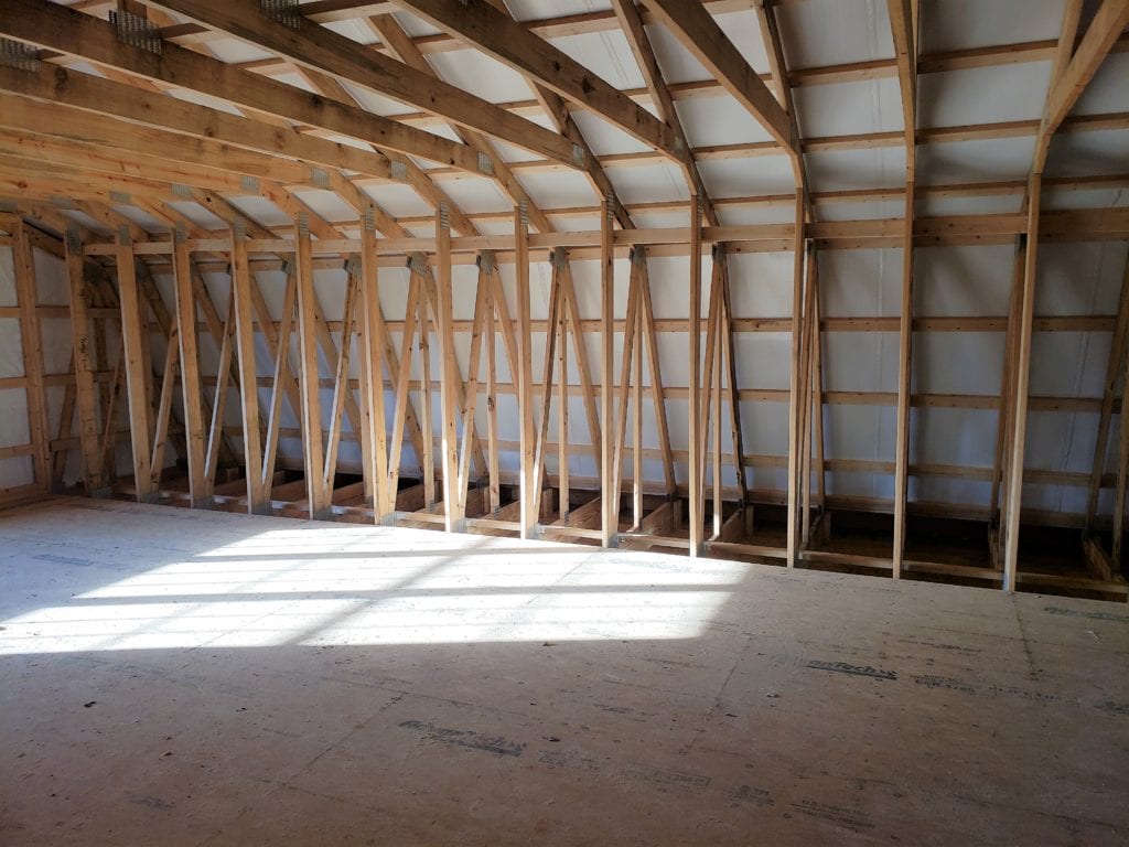 unfinished upstairs of pole barn