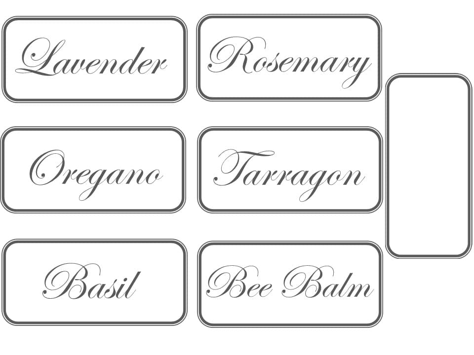 Free Printable Spice and Herb Labels