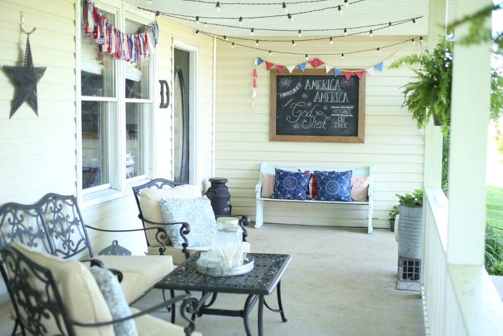 Patirotic porch pillow covers