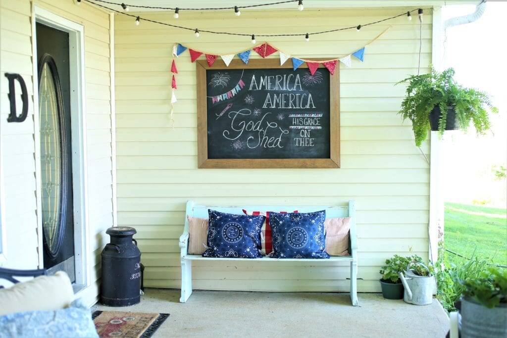 handkerchief pillows porch