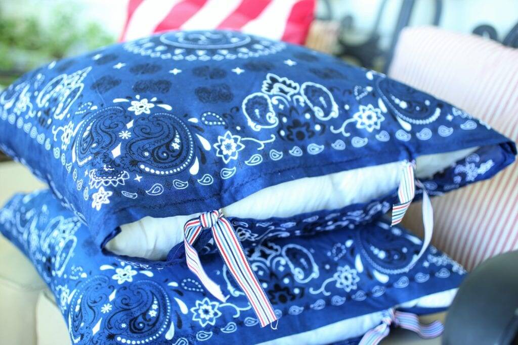 DIY handkerchief pillow covers