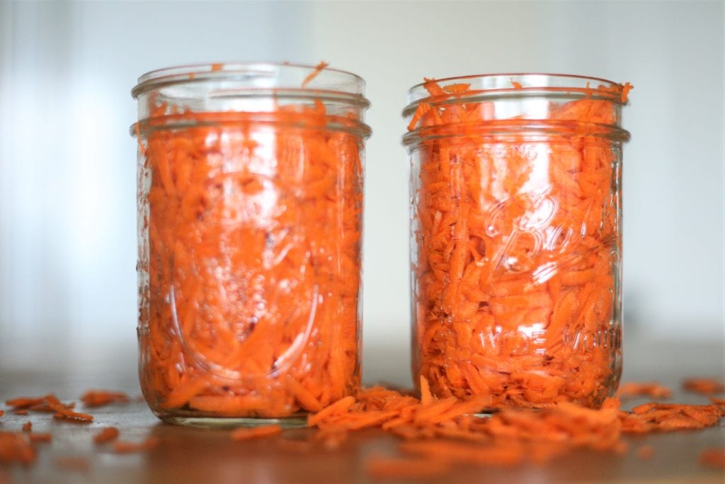 shredded carrots for fermenting