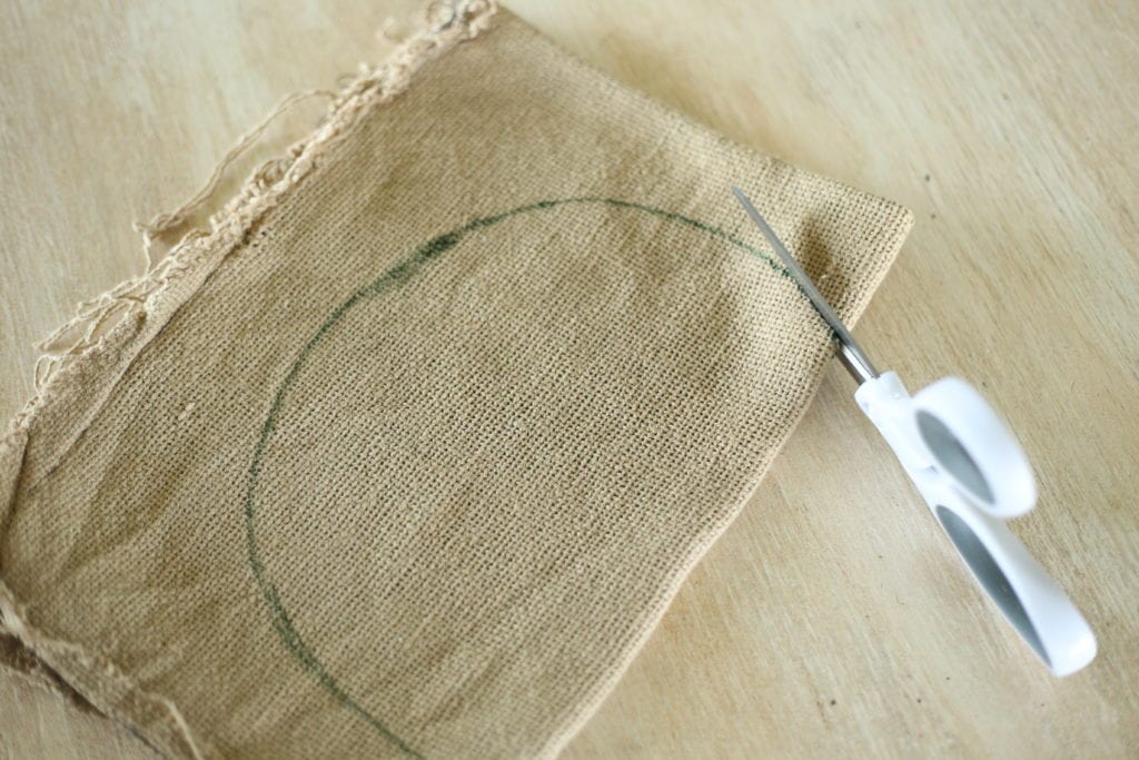 cutting burlap