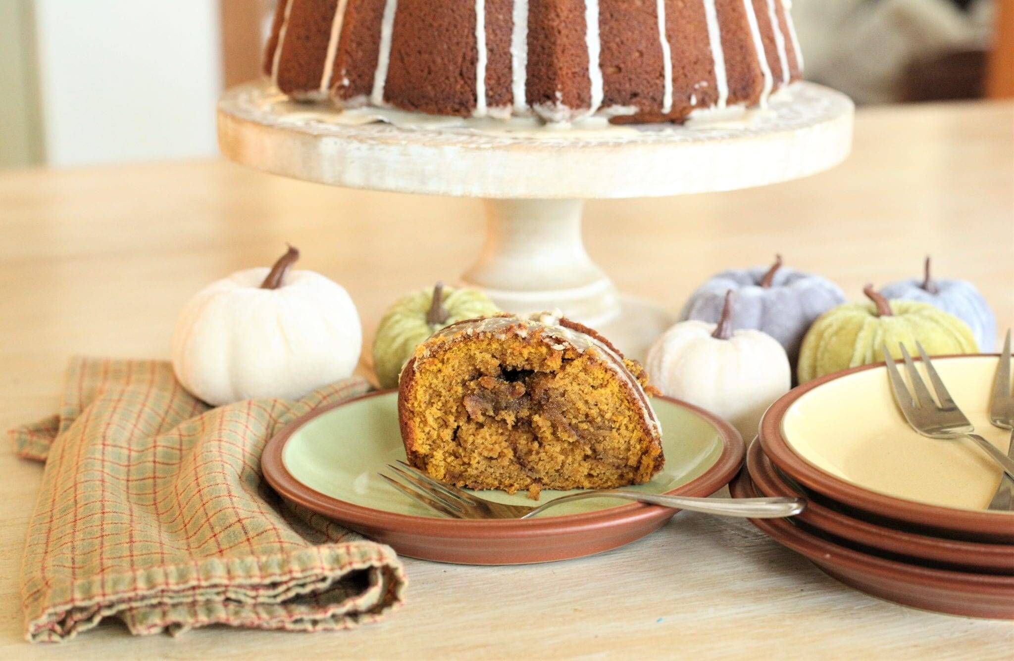 slice of pumpkin cake