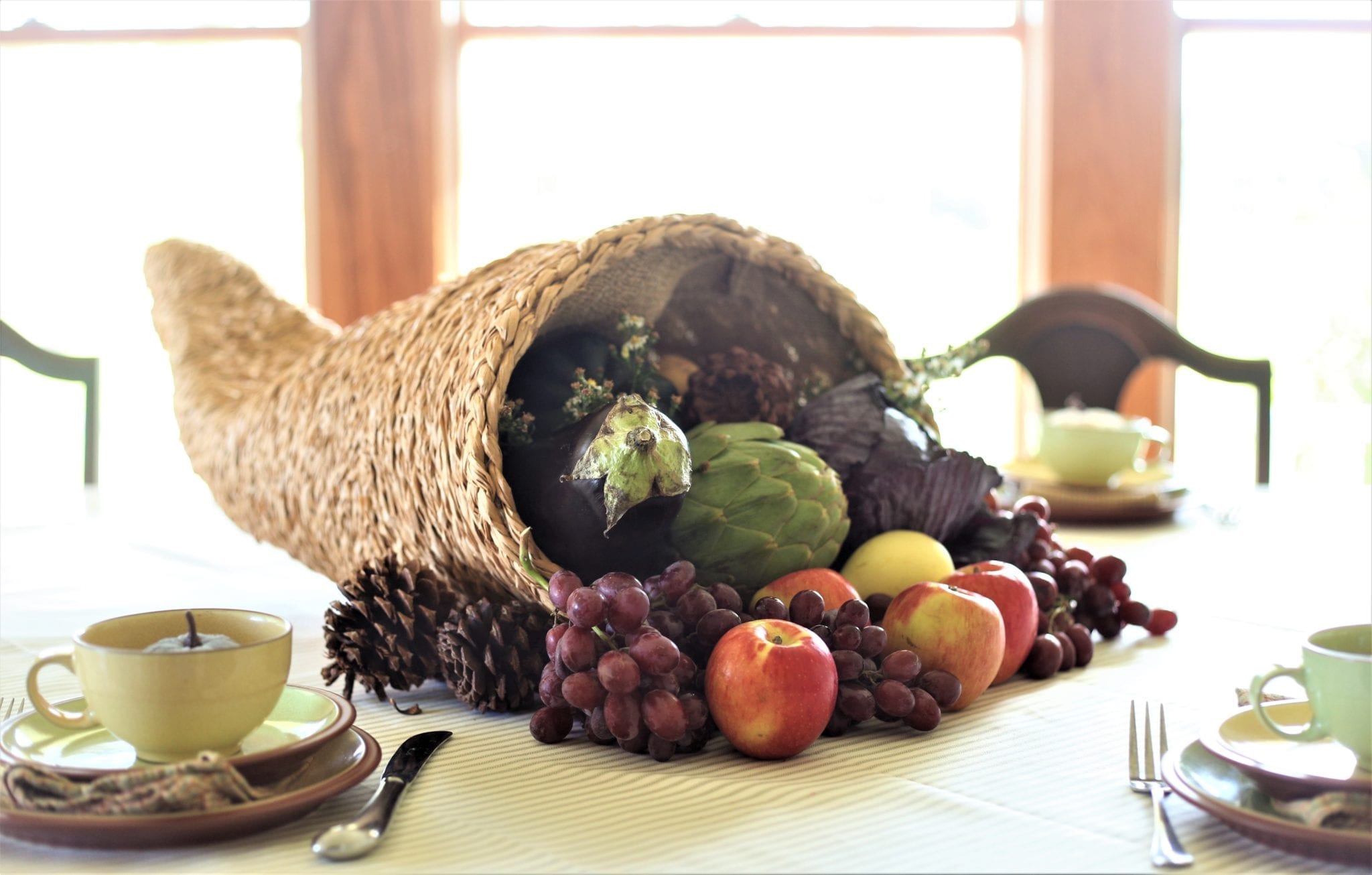 Cornucopia Centerpiece on table