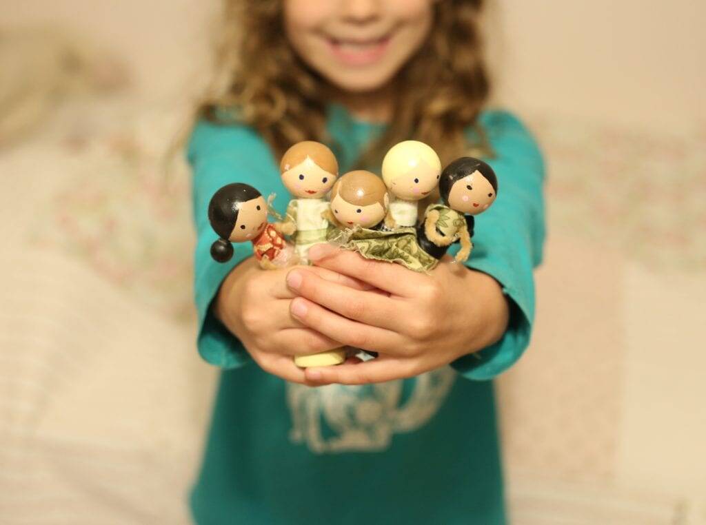 Handmade clothespin dolls