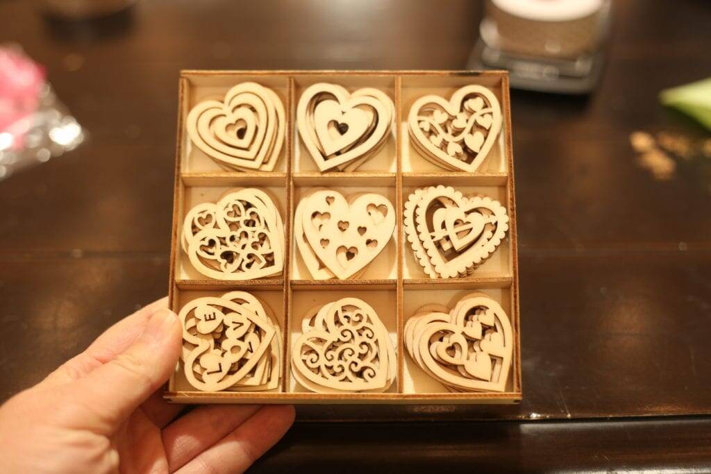 package of wooden hearts