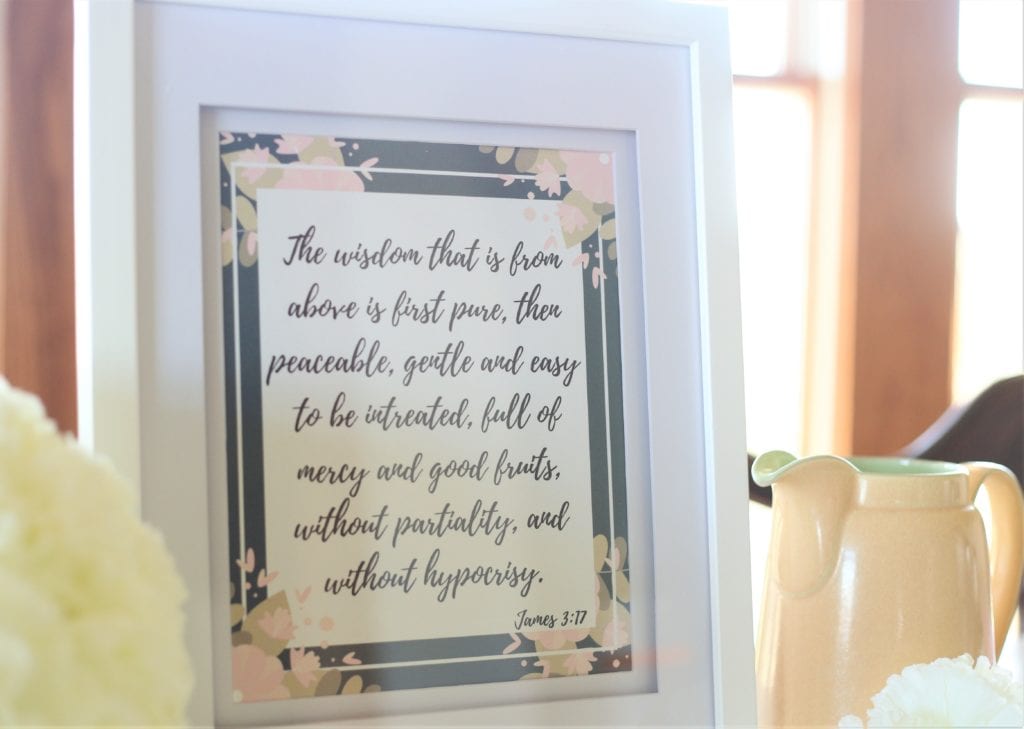 Scripture printable wisdom from above