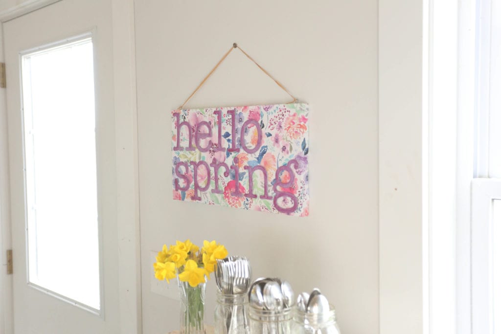 handmade sign for spring