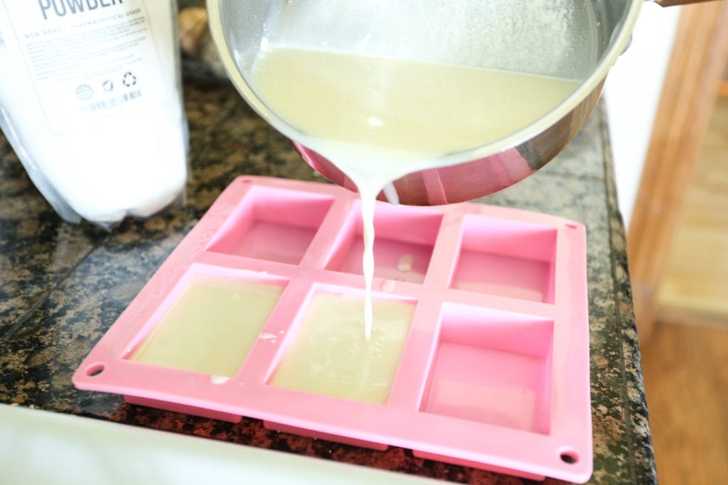 melted sunscreen in molds