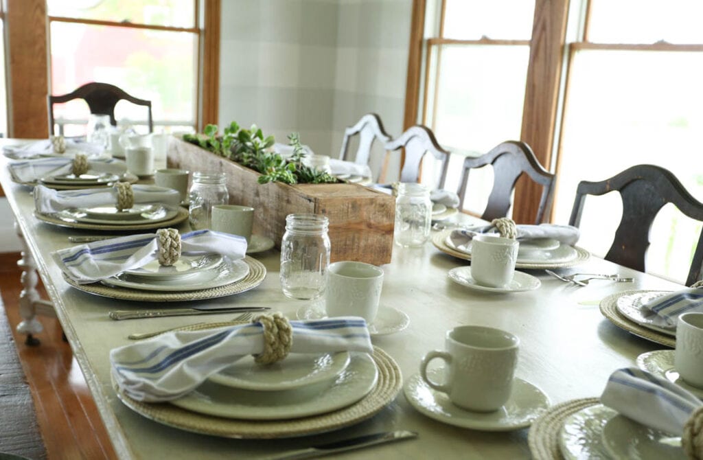 handmade farmhouse table setting