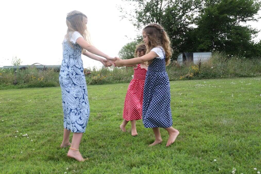 girls dancing shirred sundress