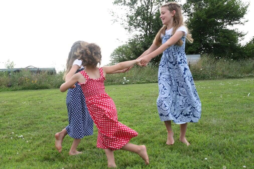 ring around the rosy shirred sundress