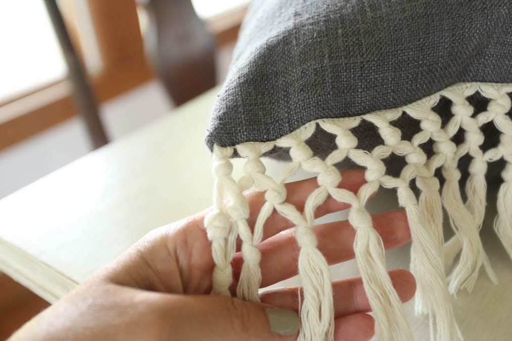 macrame fringe pillow