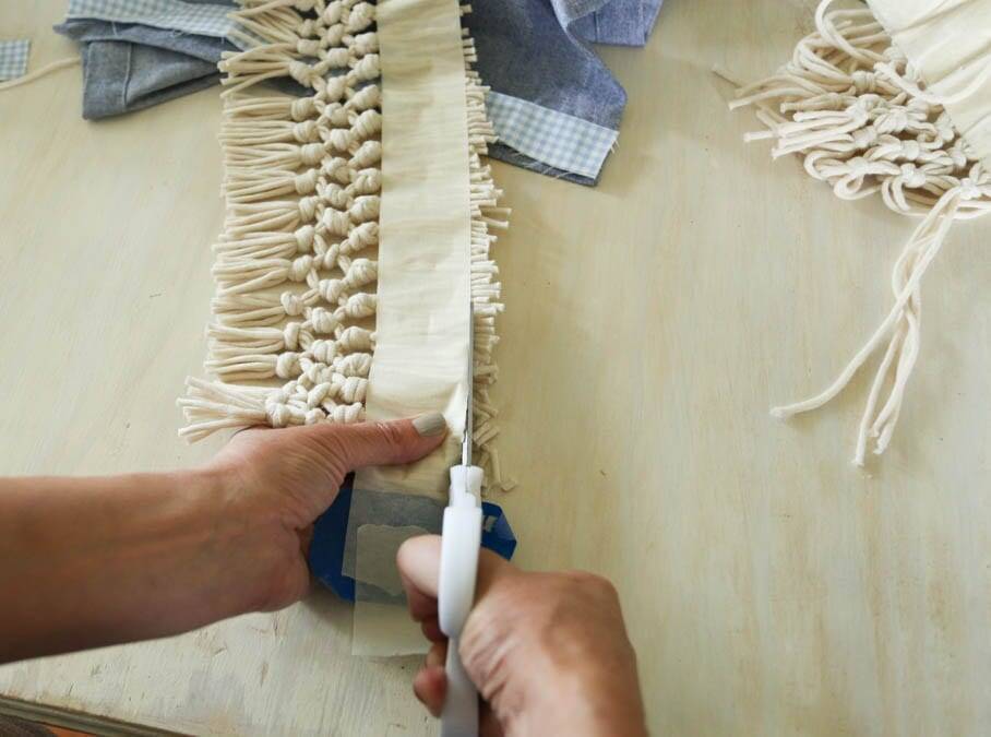 cutting macrame fringe