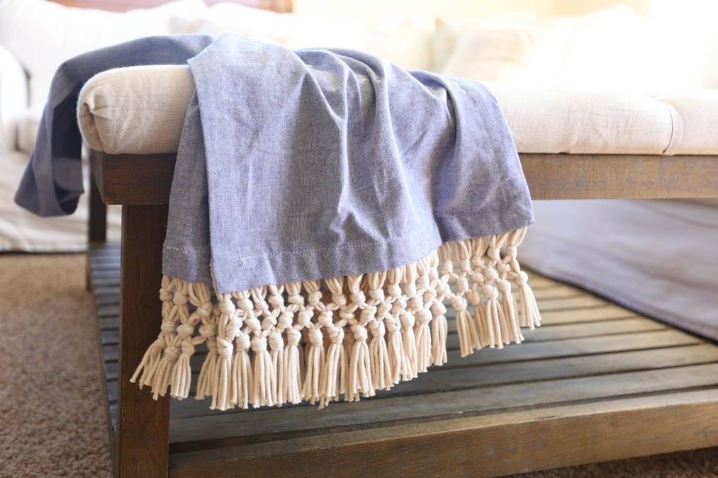 macrame fringe throw