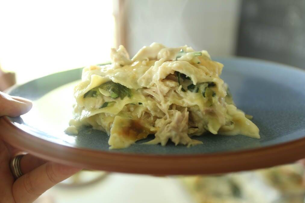 Chicken Spinach Zucchini Lasagna Slice