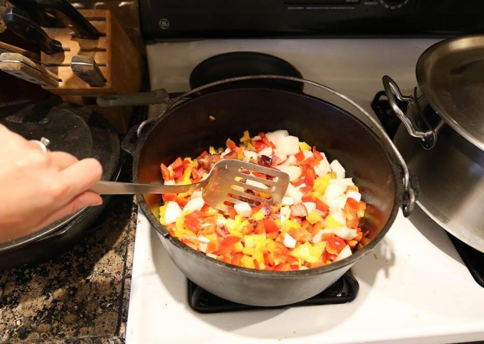 cooking veggies