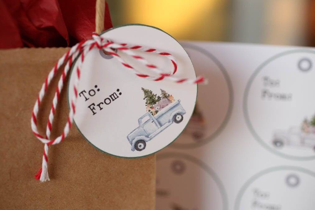 free christmas truck tags