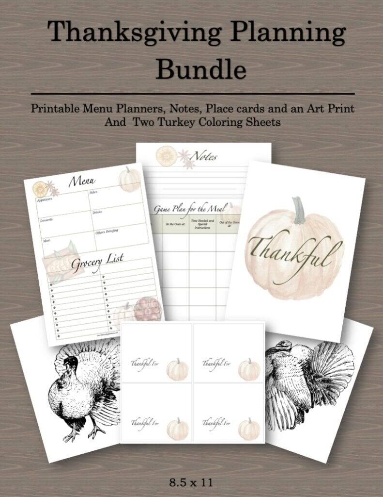 Thanksgiving printable planner