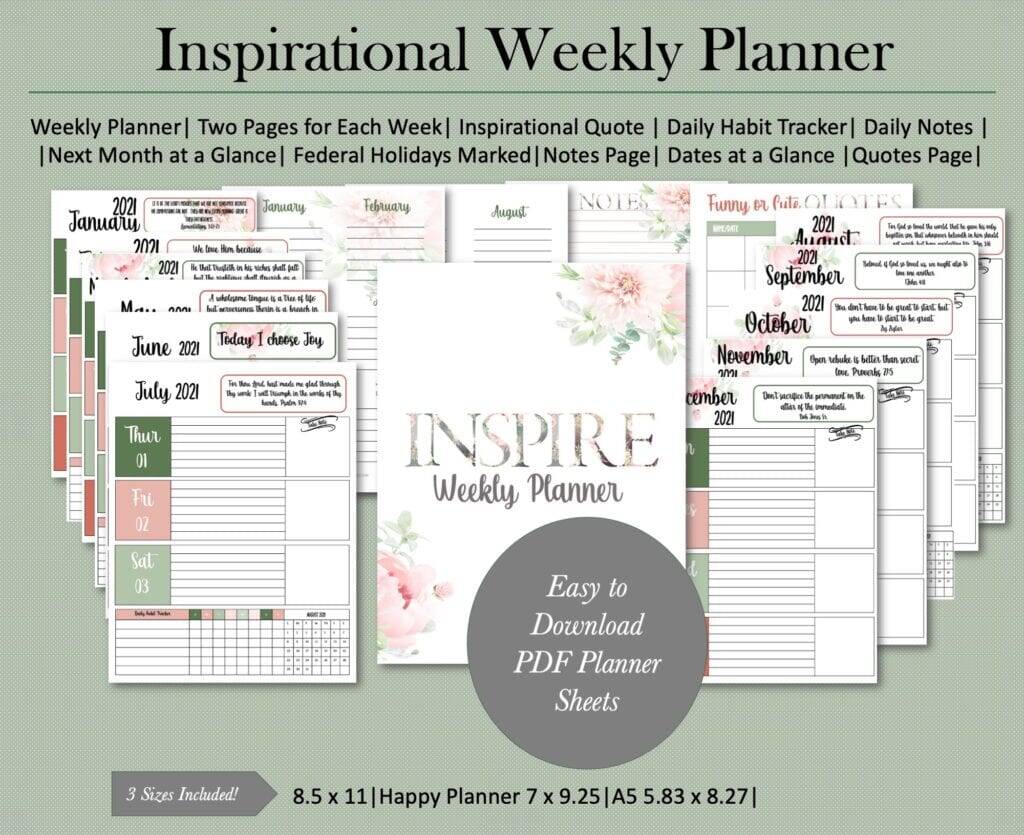 Inspire weekly planner