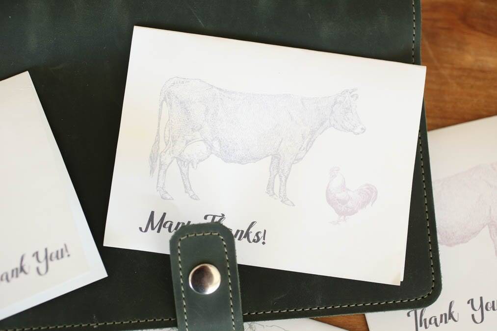 cow thank you cards