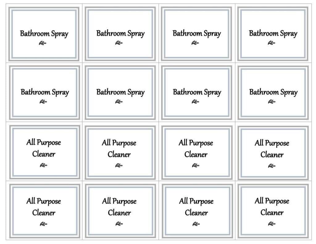 free cleaning labels