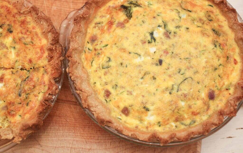 Quiche with oat and whole wheat pie crust