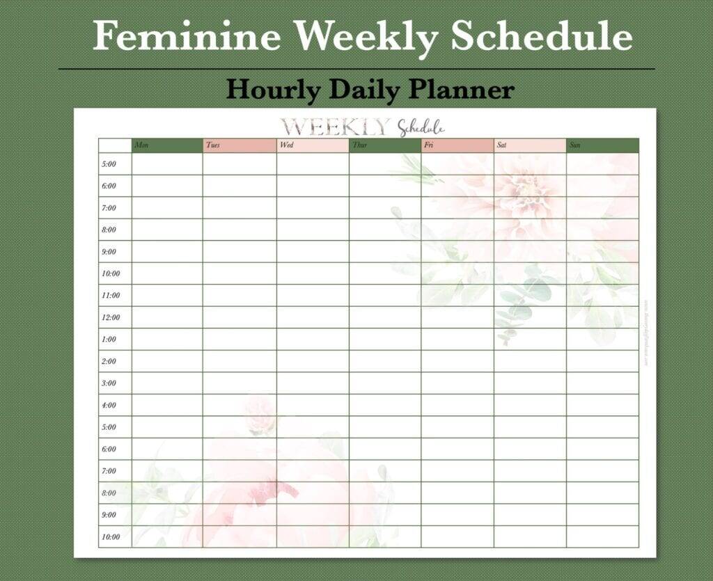 free weekly schedule to simplify your life