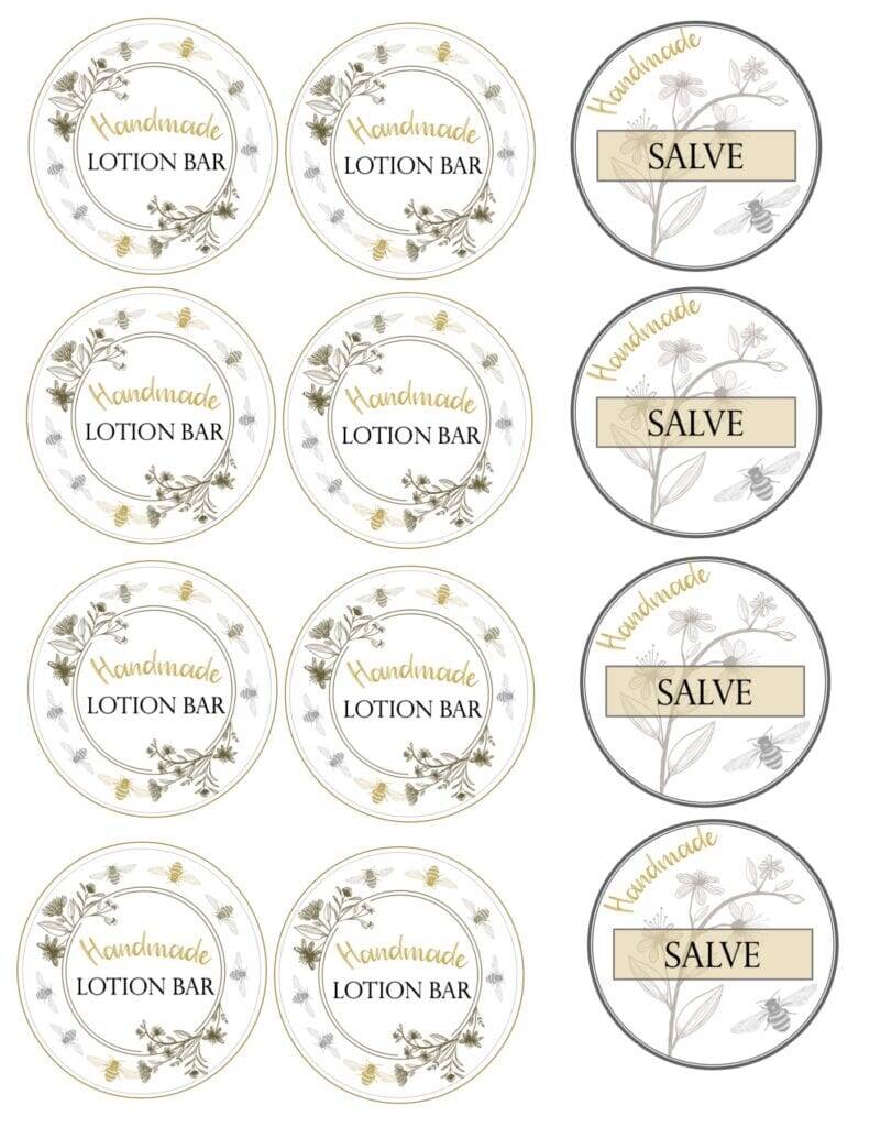 Lotion Bar labels