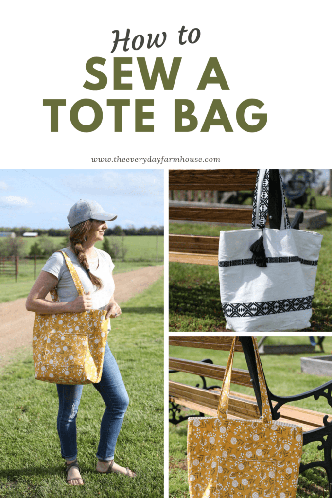 How to Sew a Simple Tote Bag with Flat Bottom and Lining - The Everyday ...