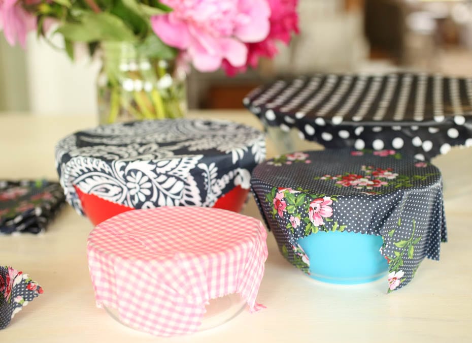 diy beeswax wraps on bowls