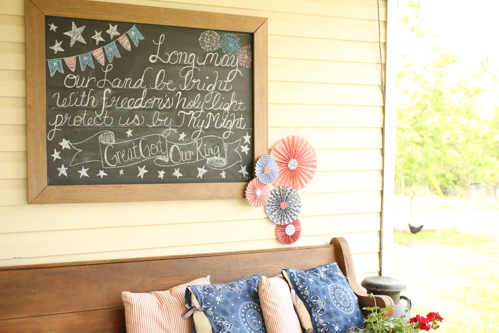 chalkboard outdoor patriotic decorations