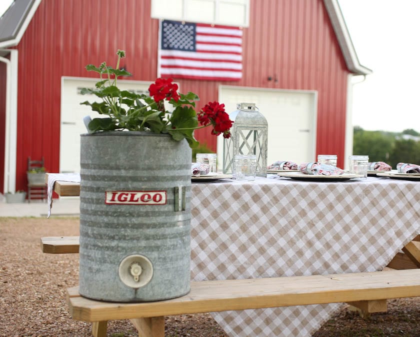 red geranium patriotic outdoor decorations