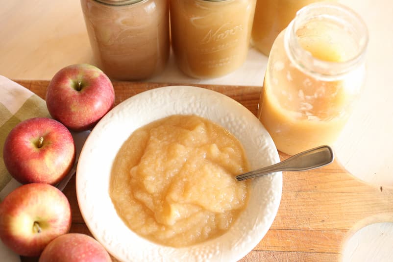 Making simple healthy so peel applesauce at home is easy if you have an Instant Pot and an applesauce maker.  