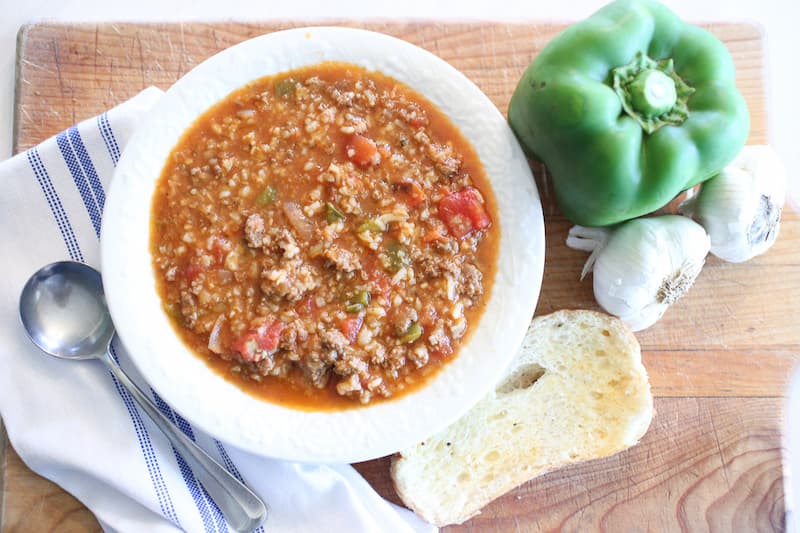 stuffed green pepper soup