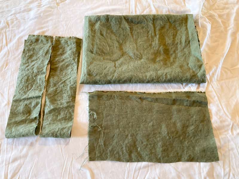 fabric cuts for a crossback linen apron
