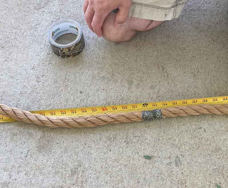 measuring rope to hang swing