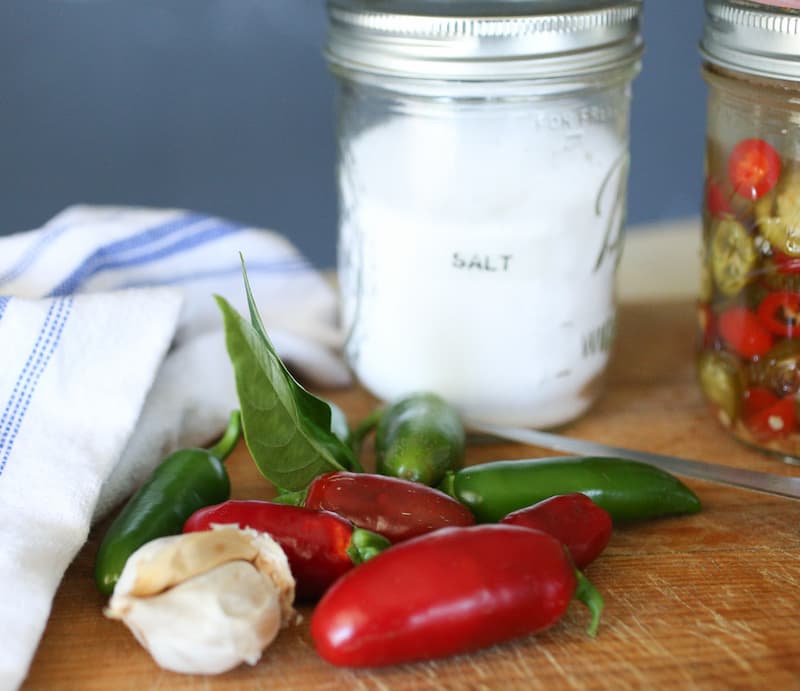 ingredients for fermenting jalapenos
