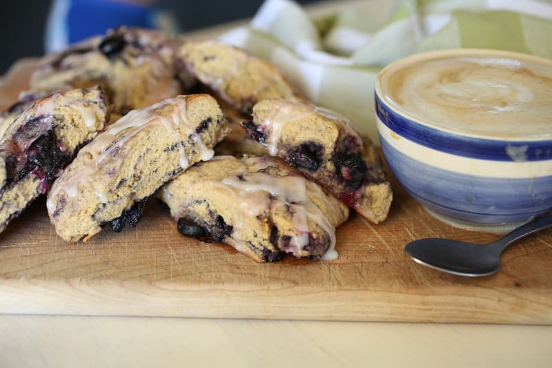 Sourdough blueberry lemon scones have a delightful flavor and texture!  Perfect for breakfast or an afternoon snack with a cup of tea or coffee!