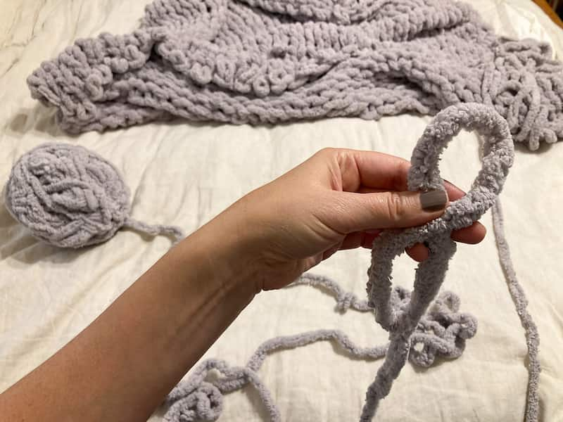 Chunky Yarn Hand Knitted Blanket