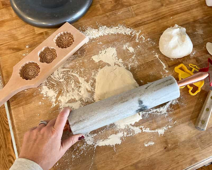 rolling the salt dough