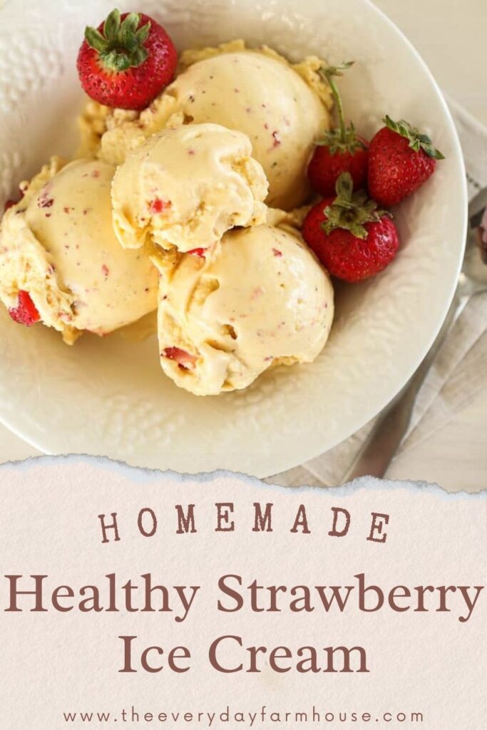 creamy strawberry ice cream recipe pin