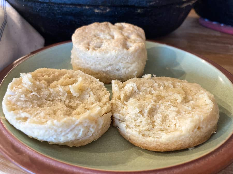 fresh biscuits with lard