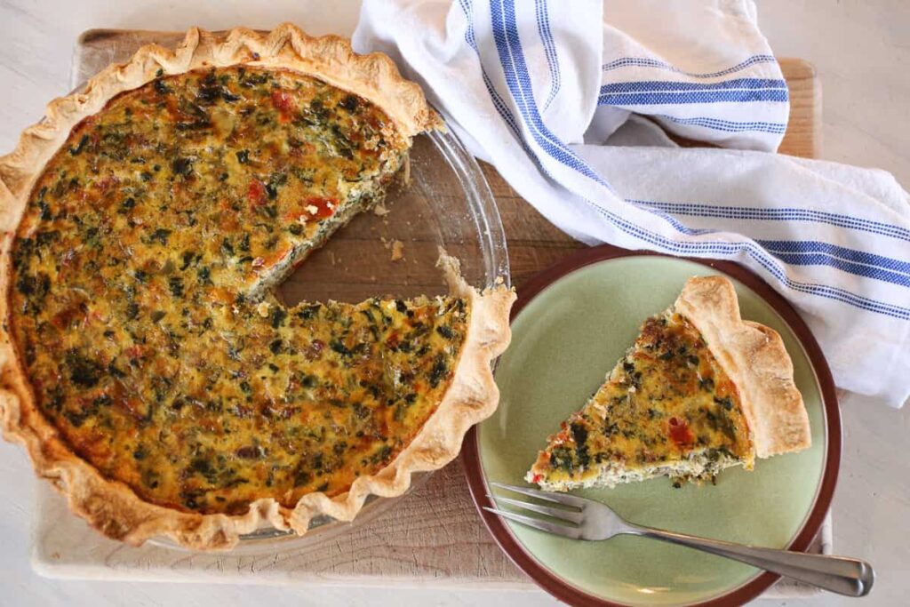 Sausage and spinach quiche is so simple to make and so delicious