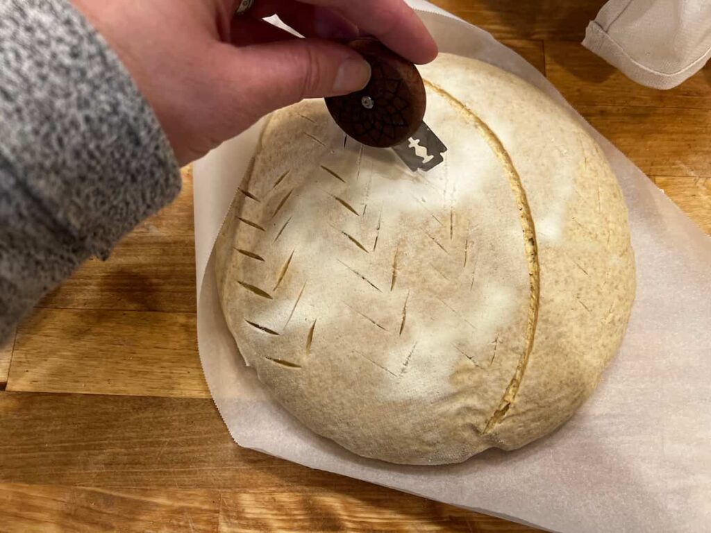 score the dough